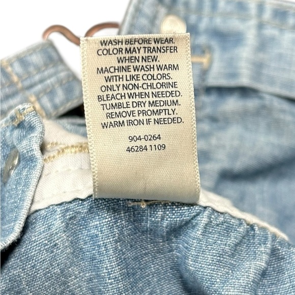 Oshkosh B'gosh Baby Girl Ruffled Dress Floral Blue Denim Size 9 Month - Picture 6 of 6